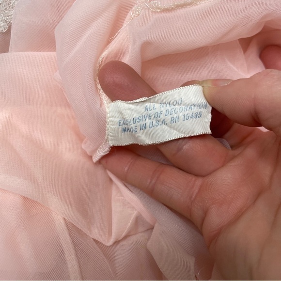 Vintage Lace Duster Robe Pink Medium - Picture 9 of 9